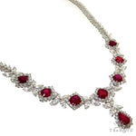18K Gold Diamond Burma Pigeon Blood Ruby Dubai Necklace 67692 - Image 2