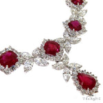 18K Gold Diamond Burma Pigeon Blood Ruby Dubai Necklace 67692 - Image 3