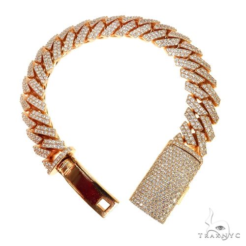 2 Row Prong Set Diamond Cuban Bracelet 67708 - Image 4