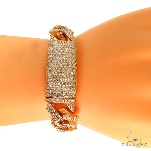 2 Row Prong Set Diamond Cuban Bracelet 67708 - Image 6