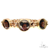14K Gold Custom Made 3D Enamel Face Miami Cuban Bracelet 67728