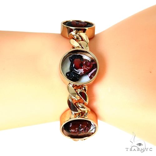 Custom Made 3D Enamel Face Miami Cuban Bracelet 67728 - Image 4