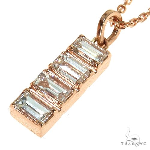 14K Gold Baguette Diamond Necklace 67730 - Image 3