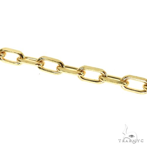 14K yellow gold diamond cut anchor cable link bracelet 8-inch men's unisex style