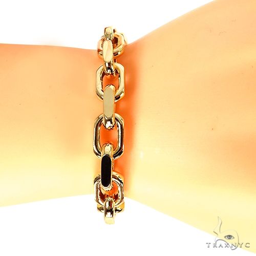 18K Yellow Gold Solid Anchor Link Bracelet 8 Inches 8.8mm   67797 - Image 5