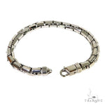 14K White Gold Solid Box Link Bracelet 8.5 Inches 6.1mm   67830 - Image 2