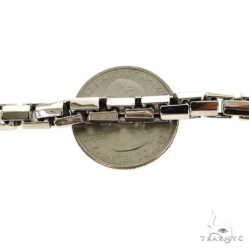 14K White Gold Solid Box Link Bracelet 8.5 Inches 6.1mm   67830 - Image 4