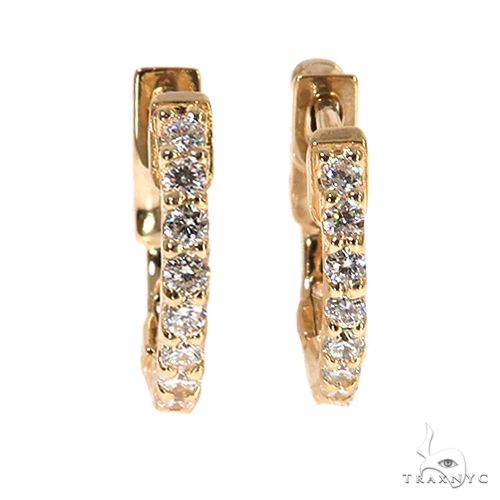 14K Gold Diamond Hoop Earrings 67852 - Image 1