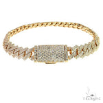 14K Gold Diamond Miami Cuban Link Bracelet 67880 - Image 2
