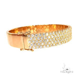 18K Gold 5 Row Diamond Bangle Bracelet 67886 - Image 2