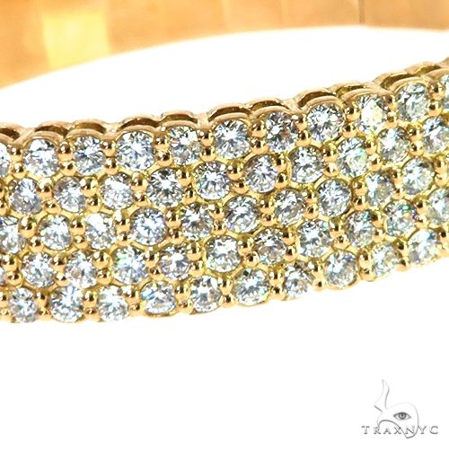 18K Gold 5 Row Diamond Bangle Bracelet 67886 | TraxNYC