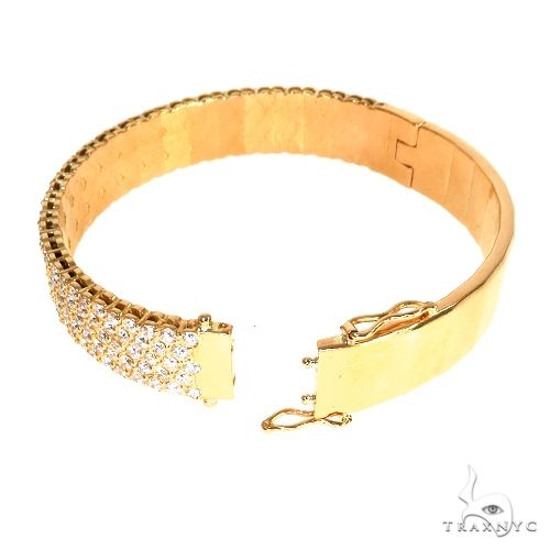 18K Gold 5 Row Diamond Bangle Bracelet, photo 6 of 7