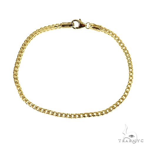 14K yellow gold 8-inch solid Franco chain bracelet, 2.6mm thickness, unisex design