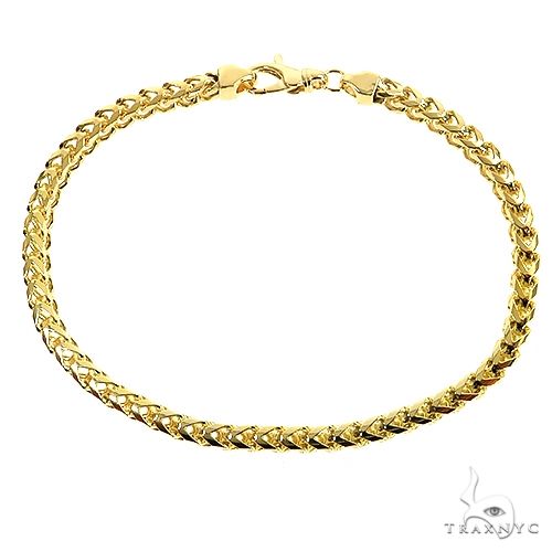 14K yellow gold solid Franco chain bracelet 8.5 inches, 4mm width, unisex design