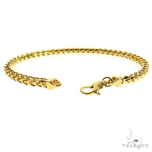 14K Yellow Gold Solid Franco Bracelet 8.5 Inches 4mm, photo 3 of 7