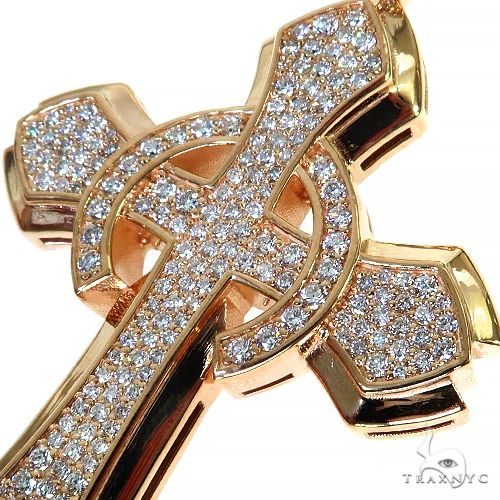 14K Gold Diamond Cross Pendant, photo 3 of 6