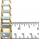 14K Two Tone Gold Rail Road Link Bracelet 9.5 Inches 14.9mm   68014 - Image 5