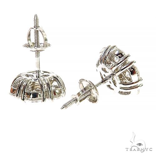 20 Pt Flower Diamond Earrings 68028 - Image 3