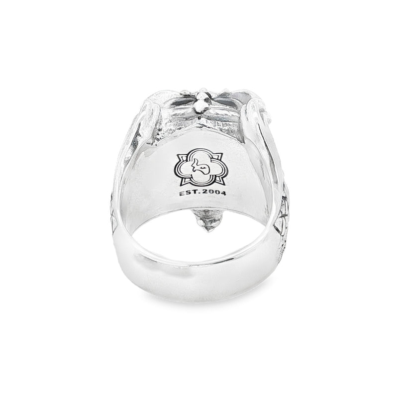 Silver Dragon Head Armor Ring 71124