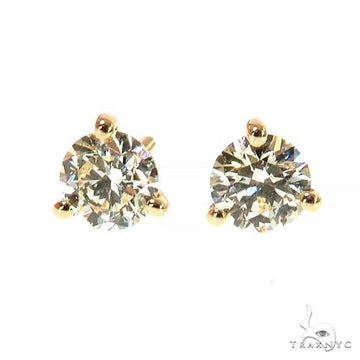 Round-cut lab diamond stud earrings in 14K white gold – front-facing pair showing matched brilliants