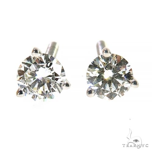 18K Gold 20 Pt Lab Diamond Stud Earrings 68059 - Image 1