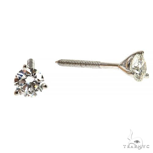 18K white gold diamond stud earrings with round brilliant 20-point lab diamonds