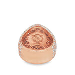 14K gold ring featuring marquise-cut center diamond