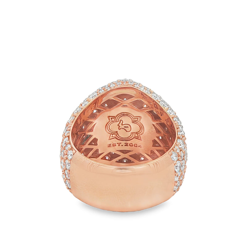 14K gold ring featuring marquise-cut center diamond