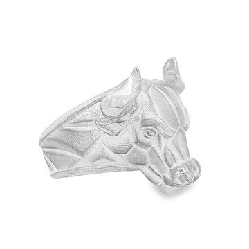 Silver Charging Bull Ring