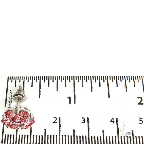 Pink Diamond Flower Earrings (Lab) 68165 - Image 4