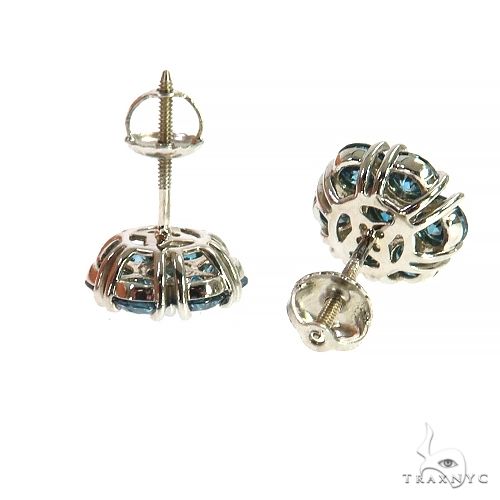 Blue Diamond Flower Earrings (Lab) 68175 - Image 3
