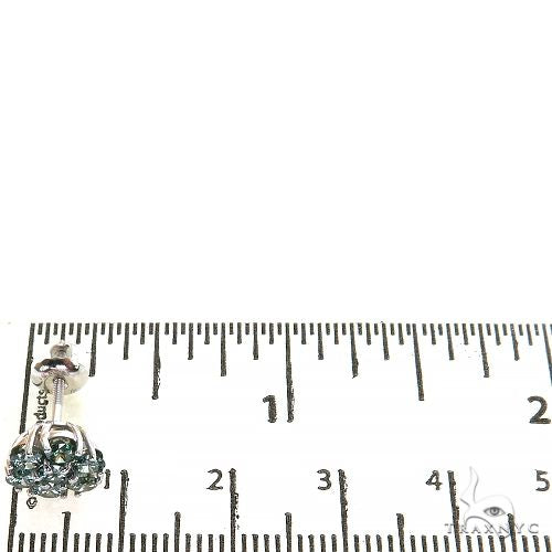 10 PT Green Diamond Flower Earrings (Lab) 68209 - Image 4