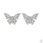 18K Gold Baguette Diamond Butterfly Earrings 68513 - Image 1