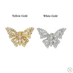 18K Gold Baguette Diamond Butterfly Earrings 68513 - Image 4