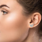 18K Gold Baguette Diamond Butterfly Earrings 68513 - Image 6