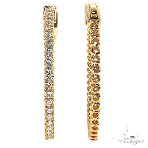 14K Gold Diamond Hoop Earrings (Lab) 68675 - Image 3