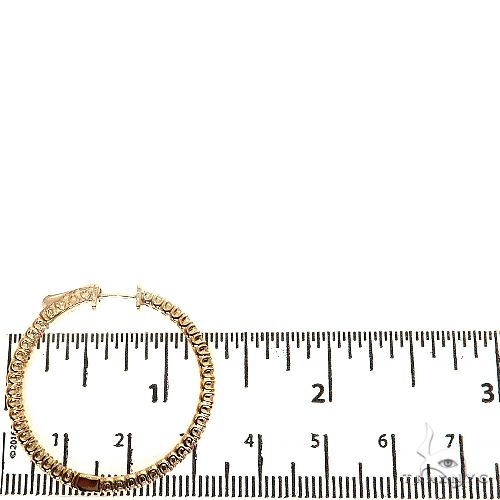 14K Gold Diamond Hoop Earrings (Lab) 68675 - Image 4