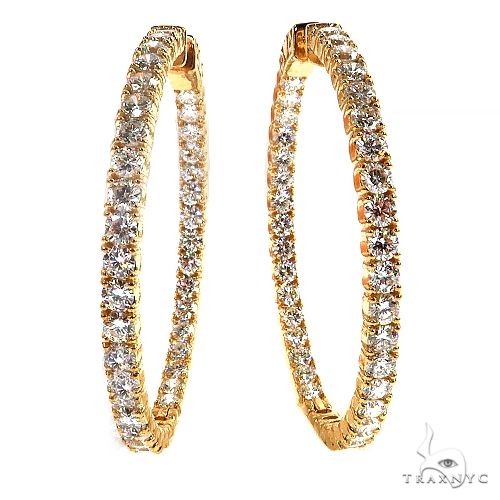 14K Gold Diamond Hoop Earrings (Lab) 68677 - Image 1