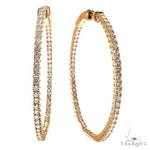 14K Gold Diamond Hoop Earrings (Lab) 68678 - Image 2