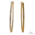14K Gold Diamond Hoop Earrings (Lab) 68678 - Image 3
