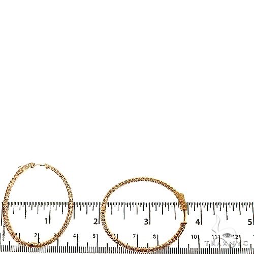 14K Gold Diamond Hoop Earrings 68682 - Image 4