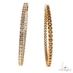 14K Gold Diamond Hoop Earrings 68683 - Image 3