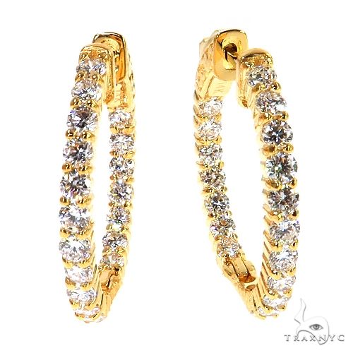 14K Gold Diamond Hoop Earrings 68824 - Image 1