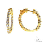 14K Gold Diamond Hoop Earrings 68824 - Image 2