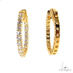 14K Gold Diamond Hoop Earrings 68824 - Image 3