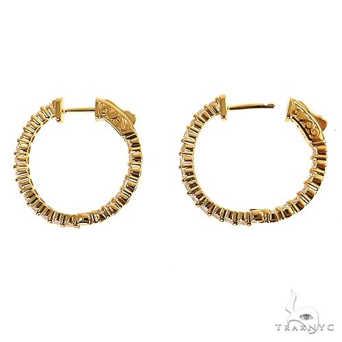 14K Gold Diamond Hoop Earrings 68824 - Image 4