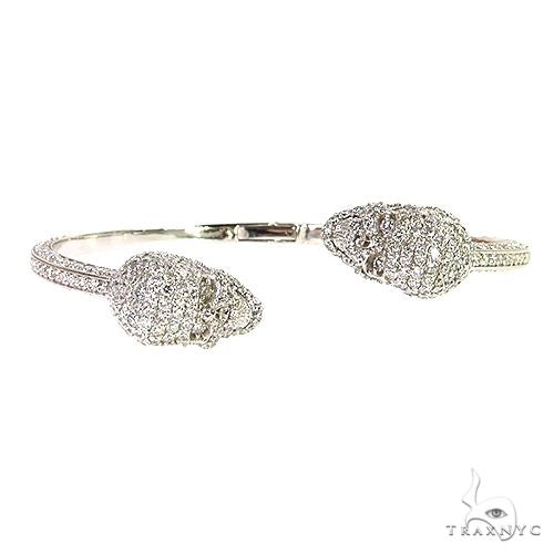 Skull Heads Diamond Bangle Bracelet 68873 - Image 1