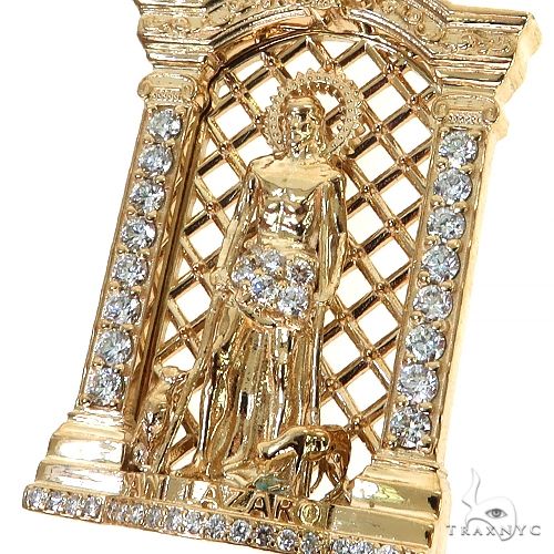 Small St. Lazarus Diamond Pendant 68912 | TraxNYC