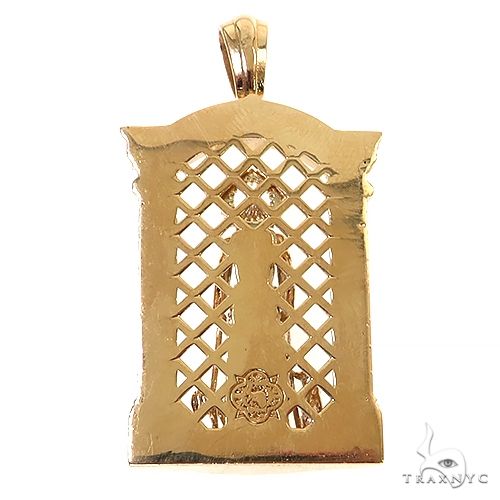 14K Gold Small St. Lazarus Diamond Pendant, photo 4 of 7