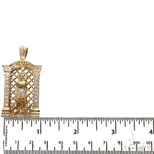 14K Gold Small St. Lazarus Diamond Pendant, photo 5 of 7